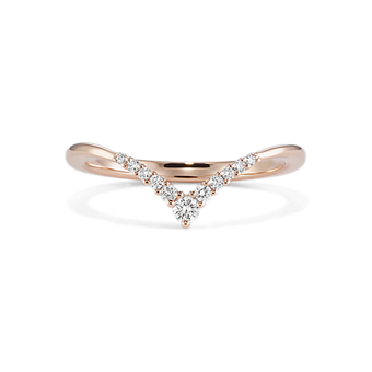 Lyra Natural Diamond V Wedding Band in 14k Rose Gold
