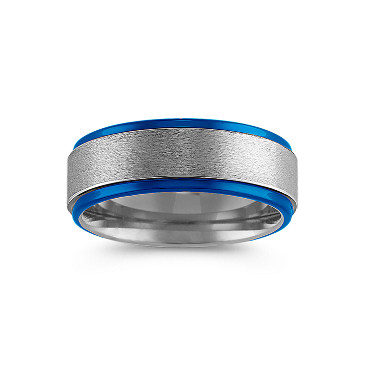 Max-T Comfort Fit Titanium Band with Blue Ionic Plating (8mm)