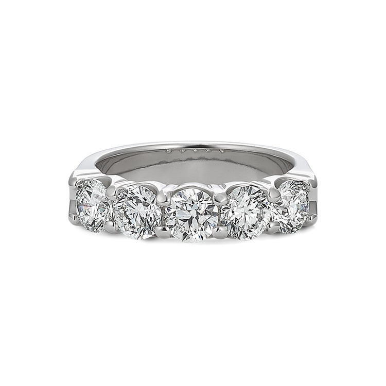 Muse Natural Diamond Five-Stone Wedding Band in Platinum