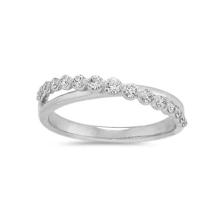 Oasis Natural Diamond Crossover Wedding Band in Platinum
