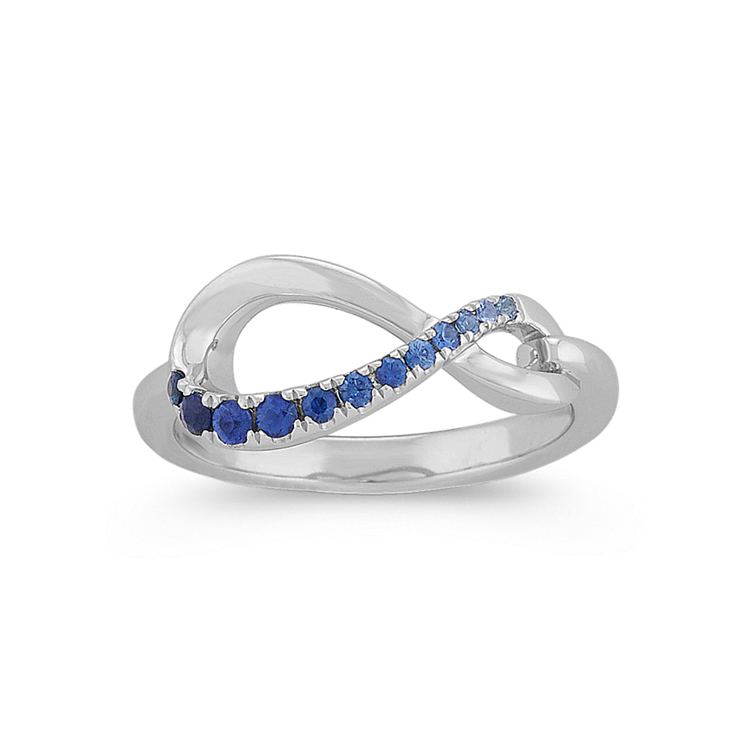 Ombre Traditional Blue Natural Sapphire Infinity Ring
