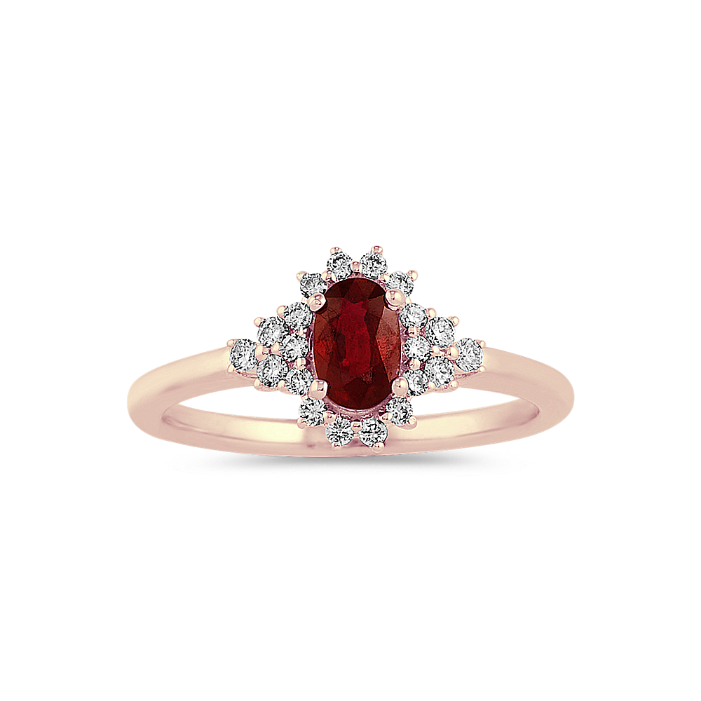 Palazzo Ruby and Diamond Ring in 14k Rose Gold