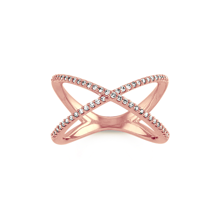 Acadia Natural Diamond Criss-Cross Ring in 14K Rose Gold