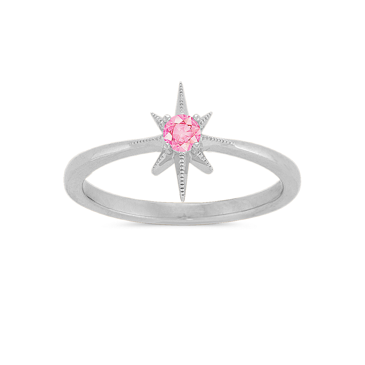 Pick-Your-Gemstone Star Ring in 14K White Gold