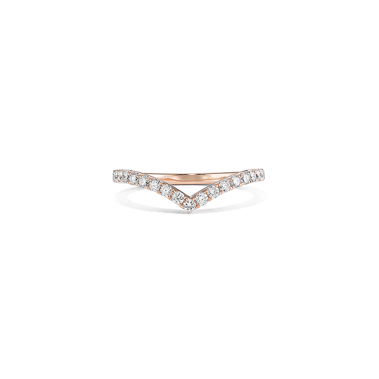 Piper Contour Natural Diamond Wedding Band in 14k Rose Gold