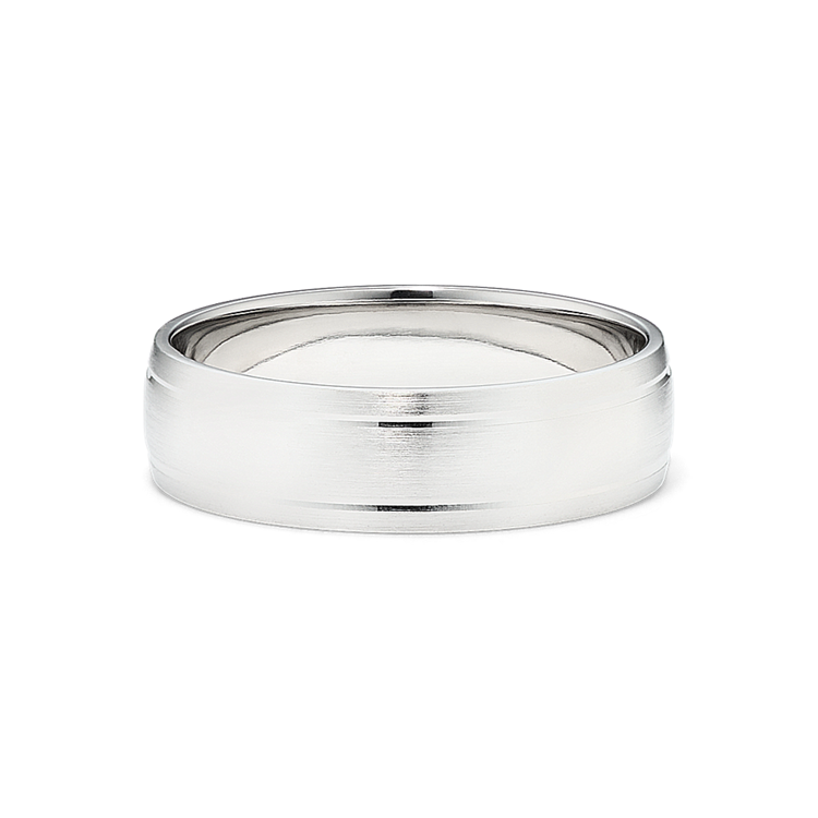 Platinum Comfort Fit Ring with Satin Finish (6mm)
