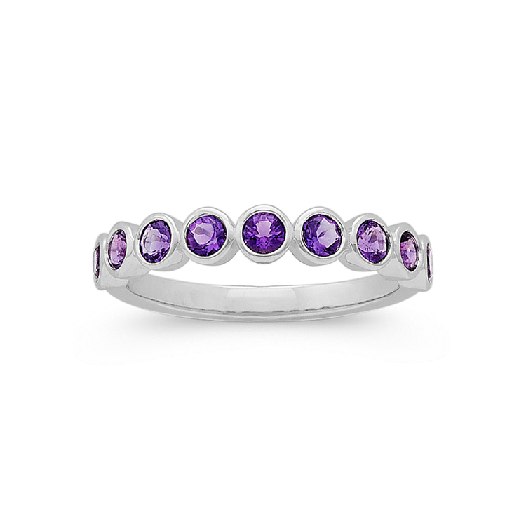 Rowena Natural Amethyst Ring in 14K White Gold
