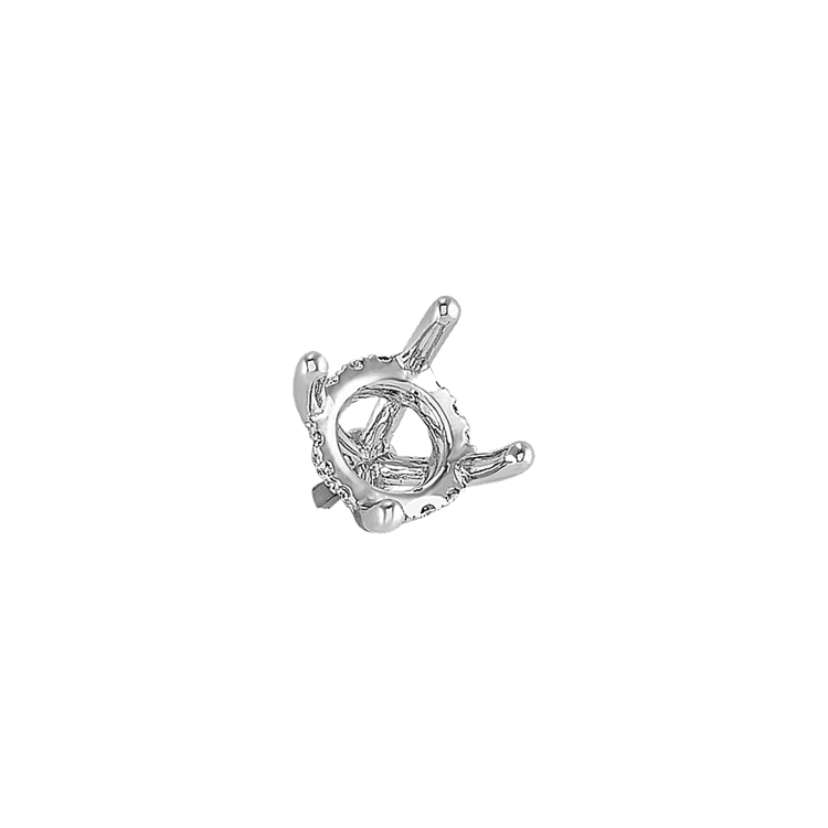 Rosebud Natural Diamond Decorative Crown to Hold 6.5mm Round Gemstone