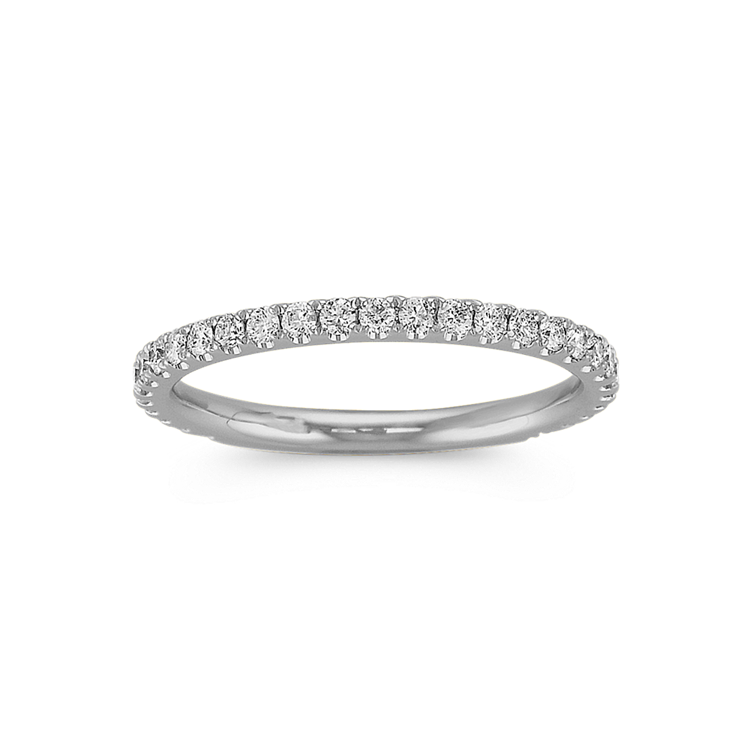 Darcy Round Natural Diamond Band with Pave-Setting in Platinum