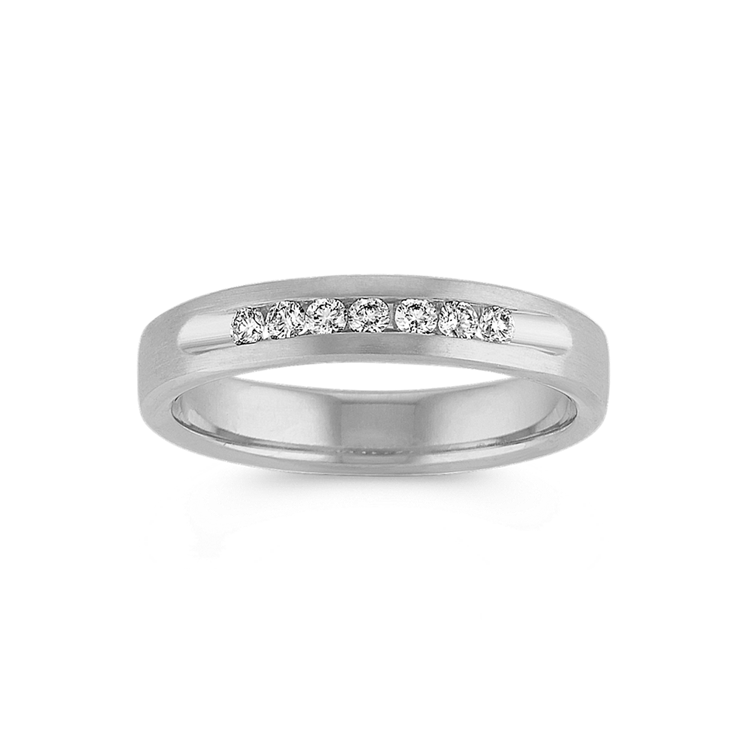 Round Natural Diamond Ring in 14k White Gold (4.5mm)