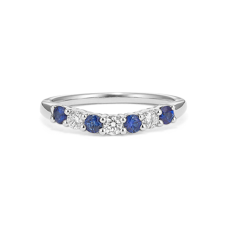 SHAPE SPIRIT リング Mira Round Center Stone Blue Sapphire Side Split Shank