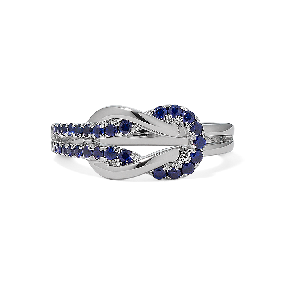 Paisley Traditional Sapphire Knot Ring in Sterling Silver