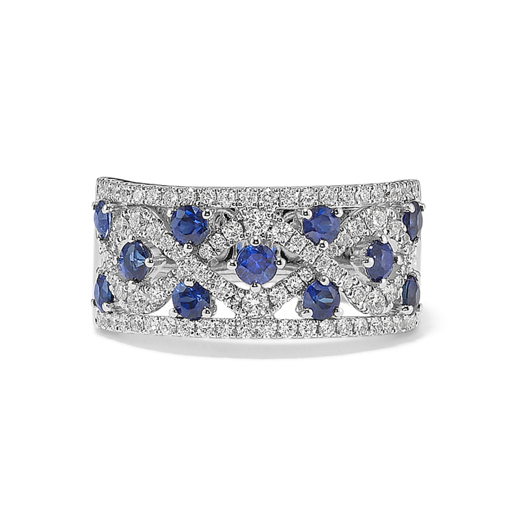 Sorrento Traditional Blue Natural Sapphire and Natural Diamond Ring