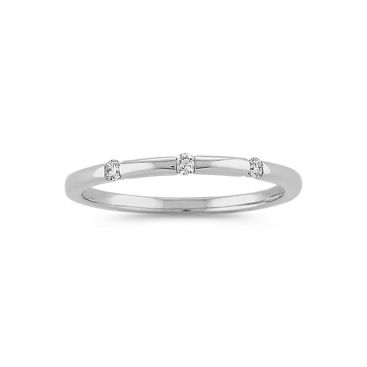 Bianca Stackable Natural Diamond Ring in 14K White Gold