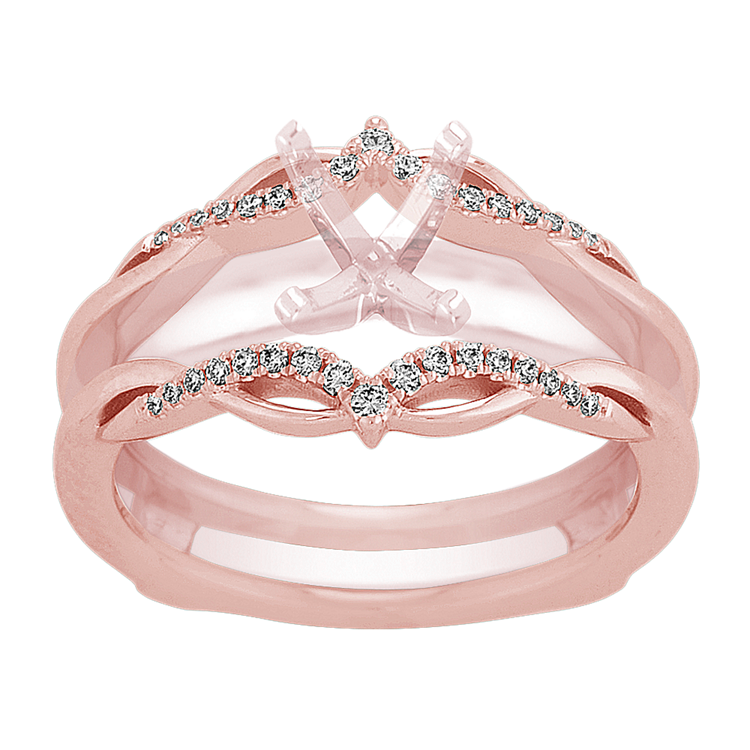 Swirl Natural Diamond Engagement Ring Guard