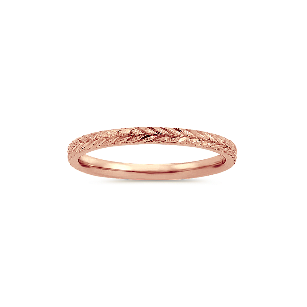 Textured Stackable Ring in 14k Rose Gold