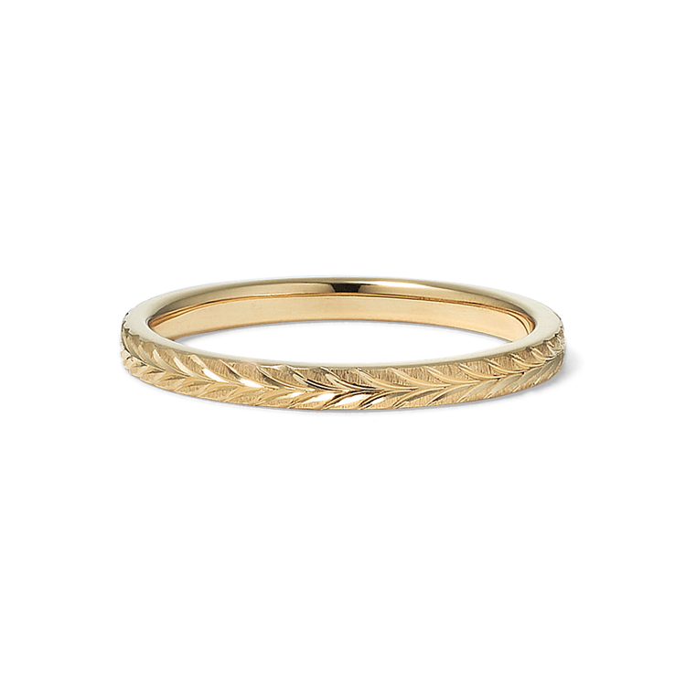 Textured Stackable Ring in 14k Yellow Gold