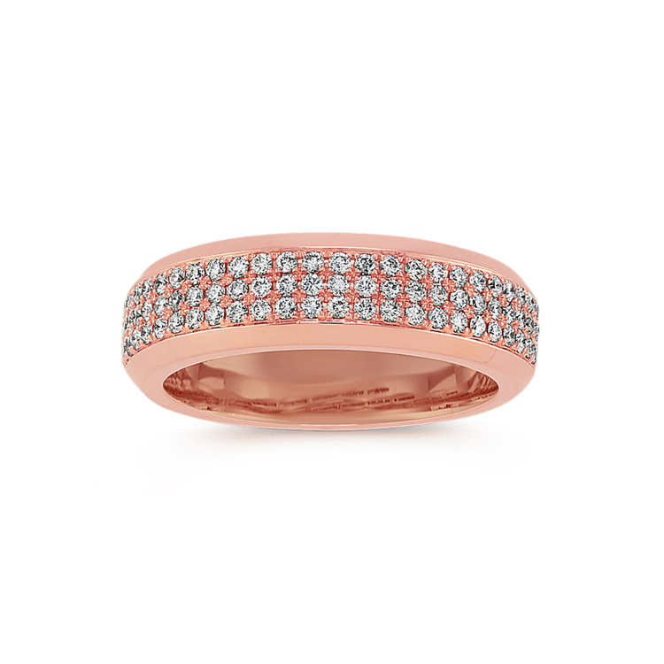 Montreux Triple Row Natural Diamond Ring in 14K Rose Gold (6.5mm)
