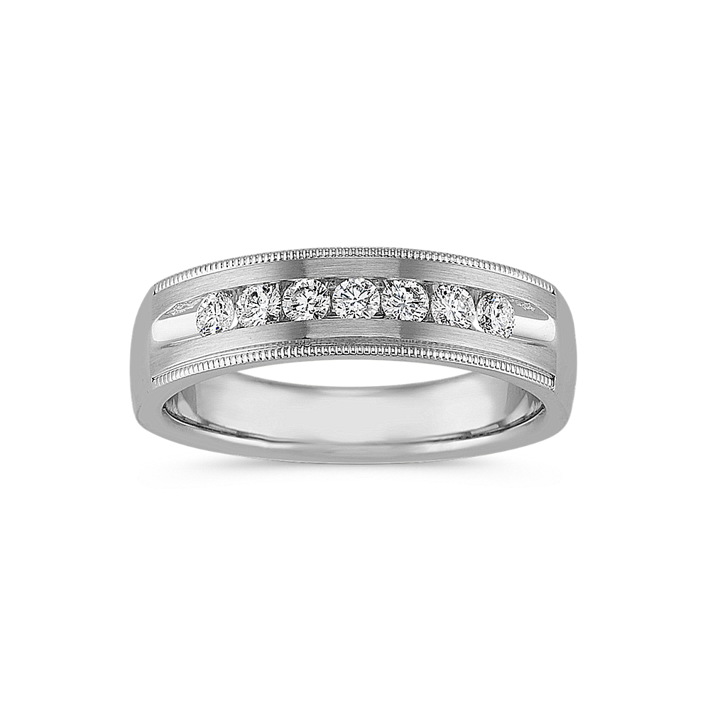 Neptune Channel-Set Diamond Ring in 14K White Gold (6mm)