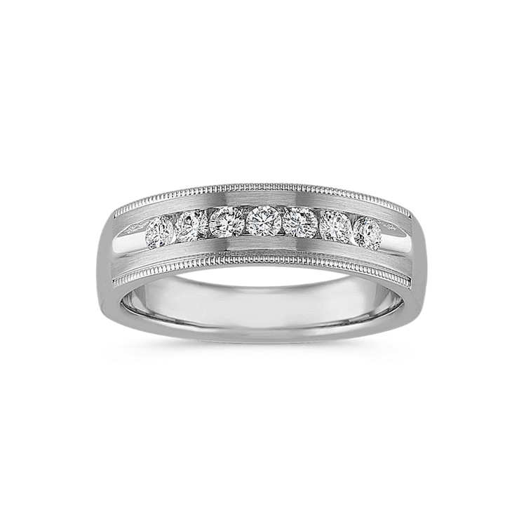 Neptune Channel-Set Natural Diamond Ring in 14K White Gold (6mm)