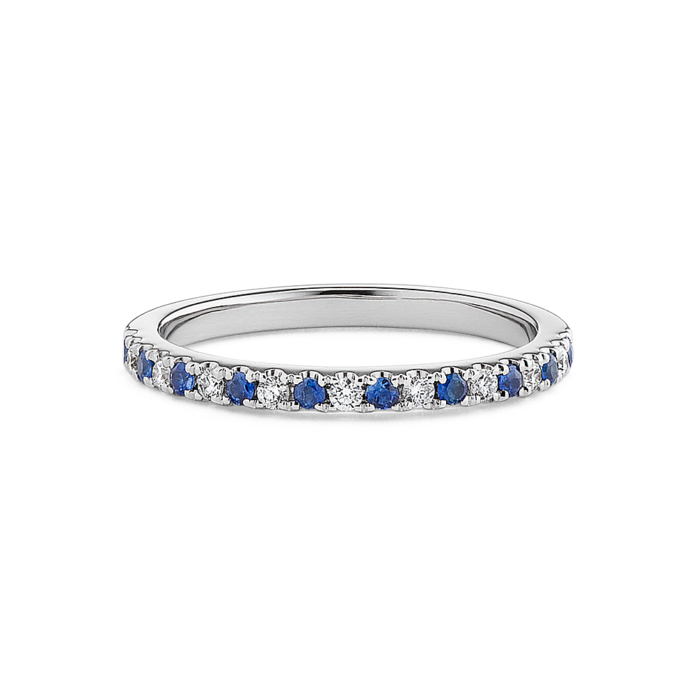 Whimsy Classic Sapphire and Diamond Wedding Band