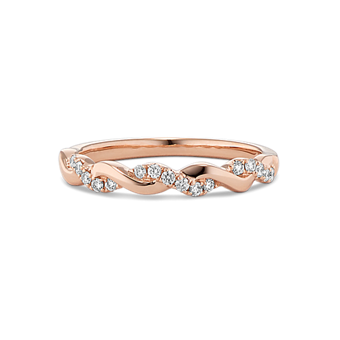 Willow Natural Diamond Infinity Wedding Band in 14k Rose Gold
