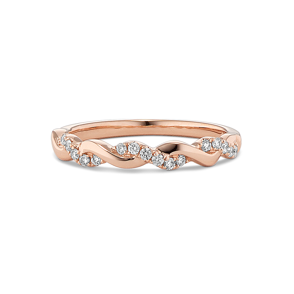Infinity Halo Diamond Engagement Ring in White and Rose Gold | Shane Co.
