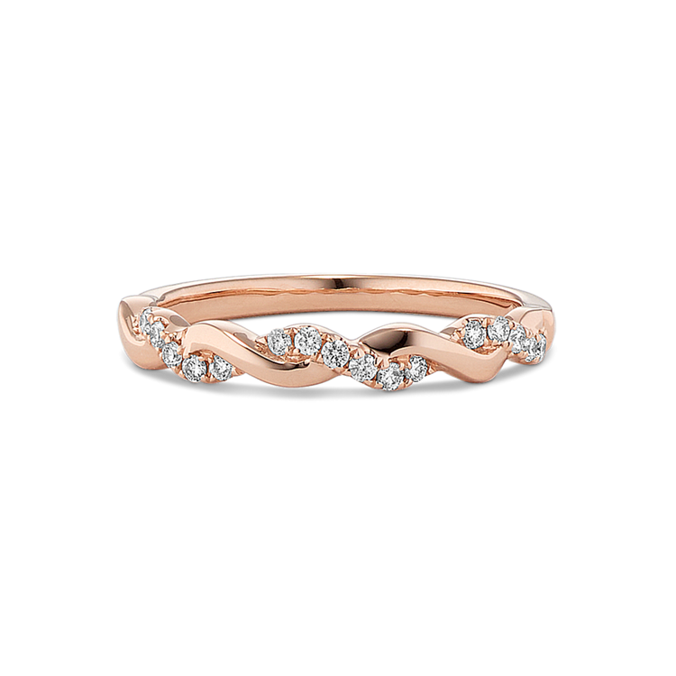 Willow Natural Diamond Infinity Wedding Band in 14k Rose Gold