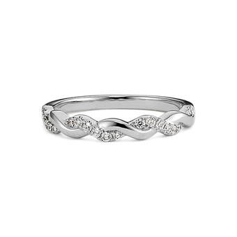 Willow Interwoven Natural Diamond and 14k White Gold Infinity Wedding Band