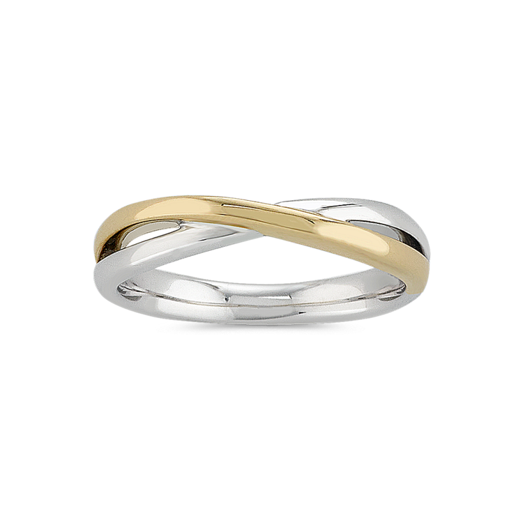 Winding Band in 14k White and Yellow Gold(2.5mm)