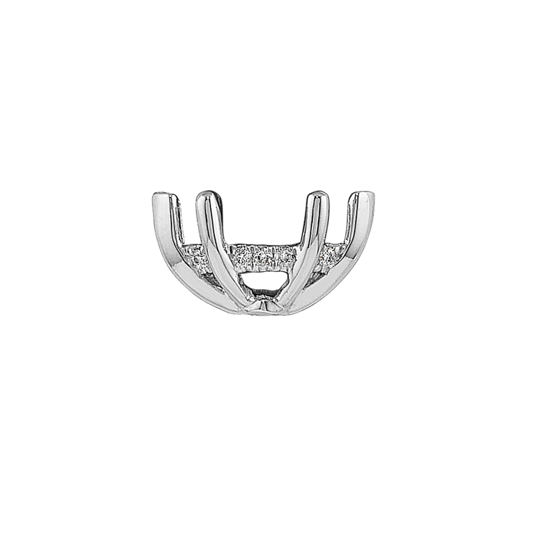 Rosebud Natural Diamond Decorative Crown to Hold 9x4.5mm Marquise Gemstone