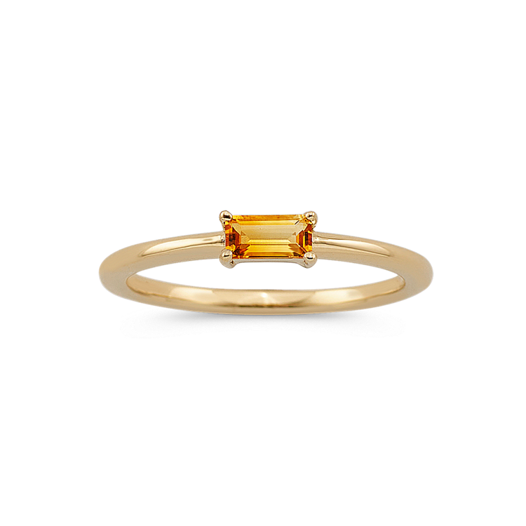 Noemi Stackable Natural Citrine Ring in 14K Yellow Gold