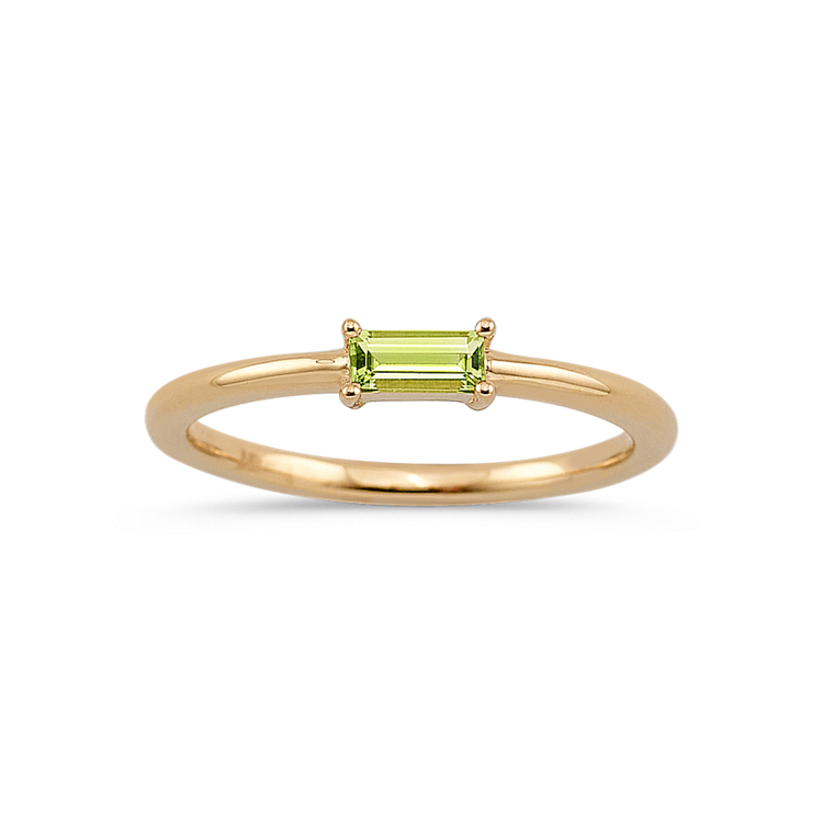 Noemi Stackable Natural Peridot Ring in 14K Yellow Gold