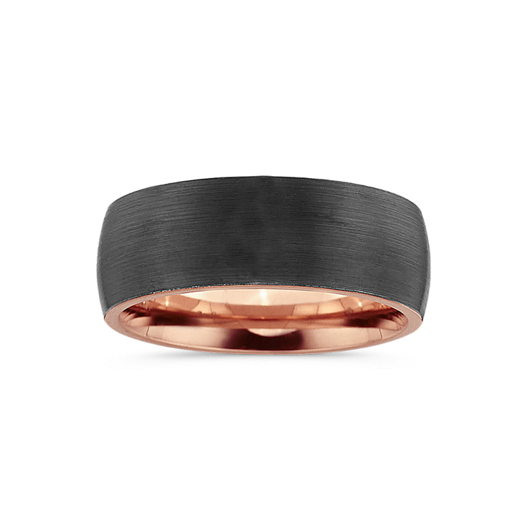 Wedding Band in Cobalt and 14K Rose Gold (8mm)