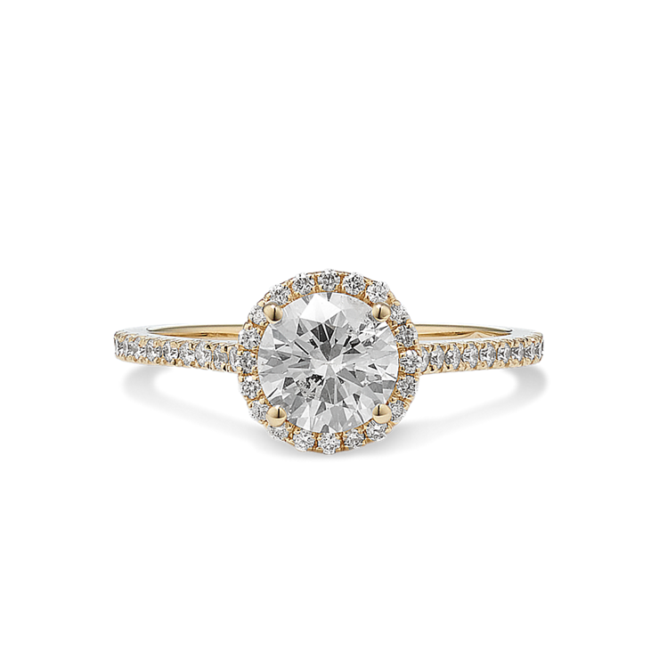 Aura Classic Baguette and Round Diamond Engagement Ring