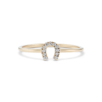 Petite Horseshoe Diamond Ring in Rose Gold | Shane Co.