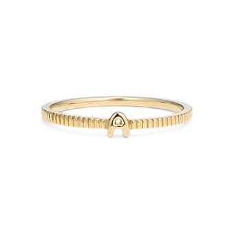 Letter Z Fluted 14K Yellow Gold Ring | Shane Co.