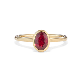 Bezel-Set Oval Ruby Ring | Shane Co.
