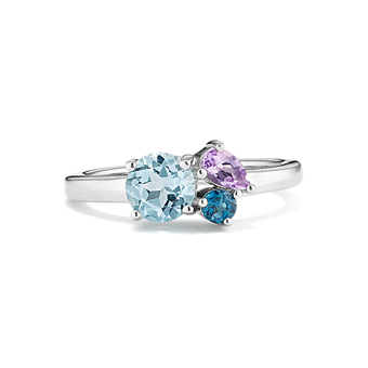 水晶　トパーズ　112g Bouquet Topaz, Peridot & Citrine Cluster Ring | Shane Co.