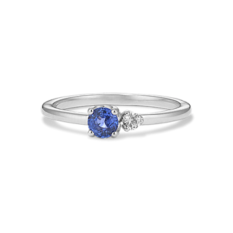 Toi et Moi Blue Topaz & White Sapphire Ring in Sterling Silver