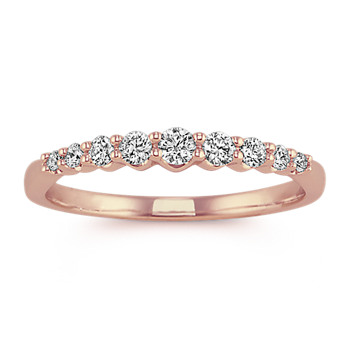 A rose gold diamond ring