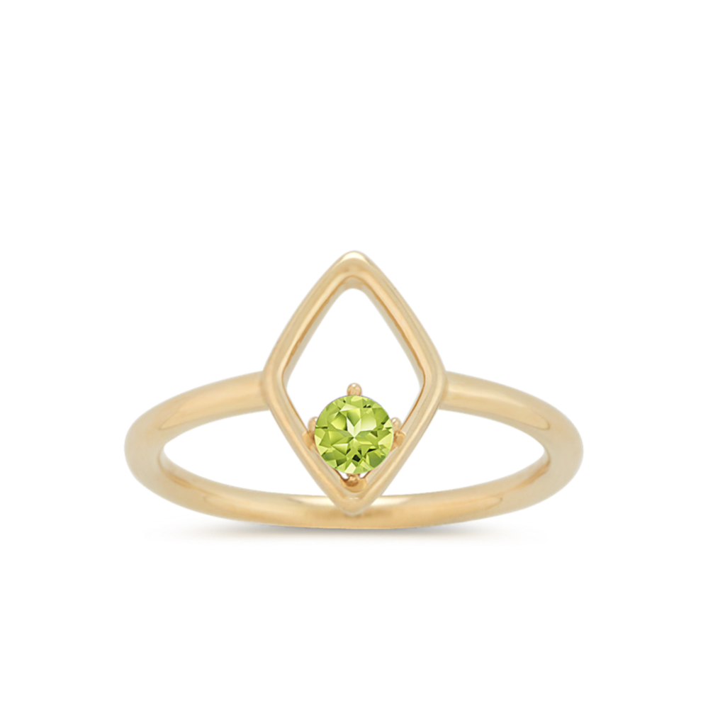 Rhombus Ring for 3mm Gemstone in 14k Yellow Gold