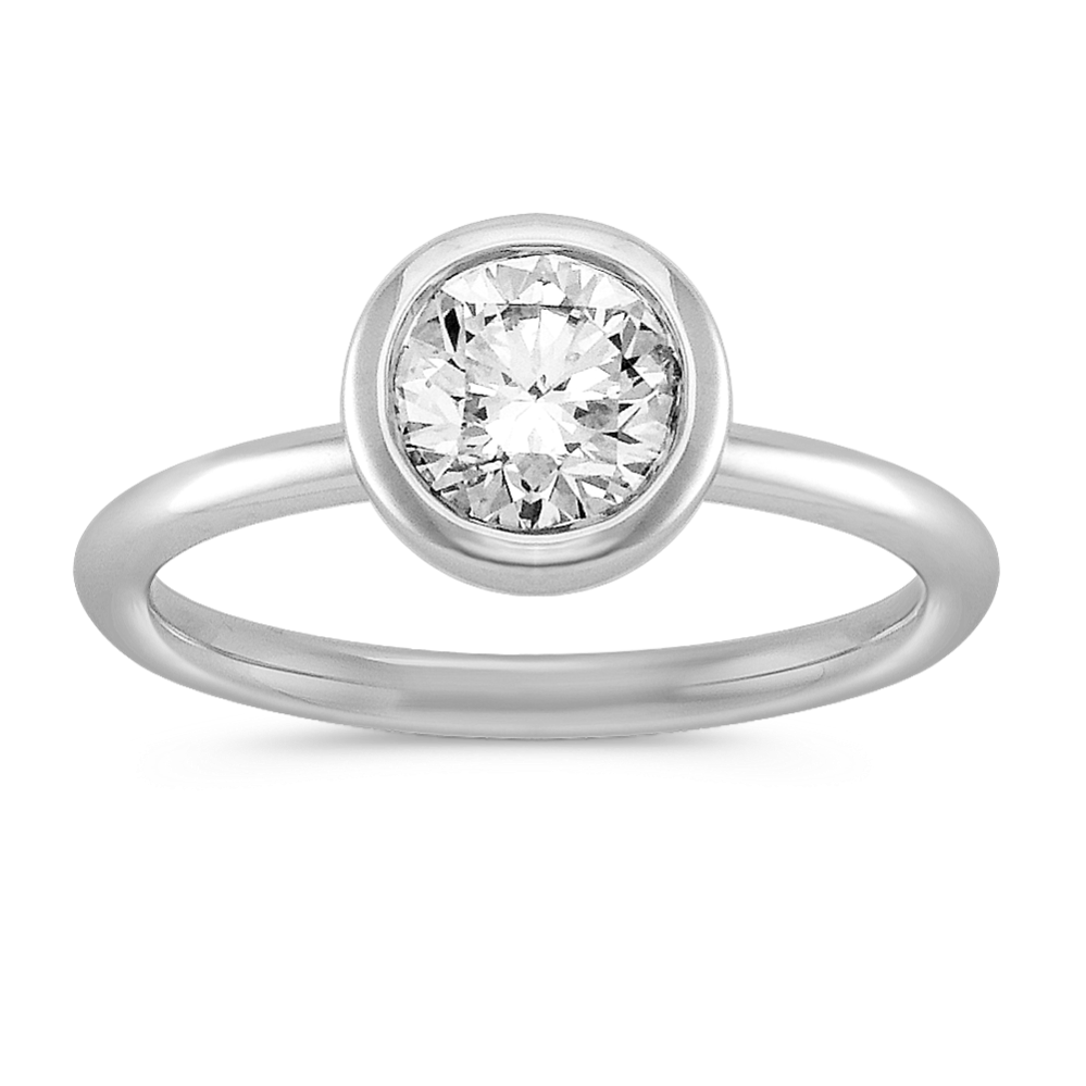 1 ct. Round Center Diamond, Engagement Ring in Bezel Setting