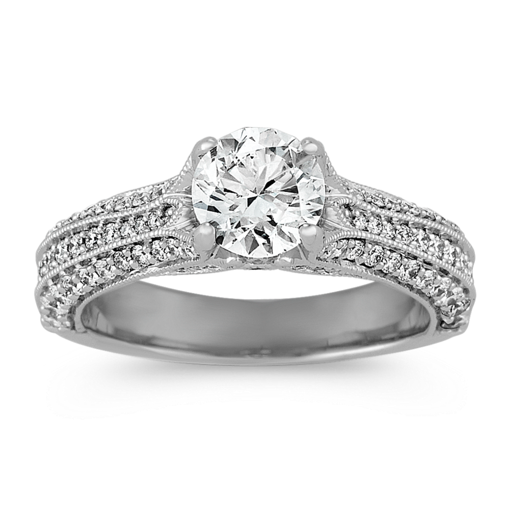 1 ct. Round Center Diamond, Engagement Ring