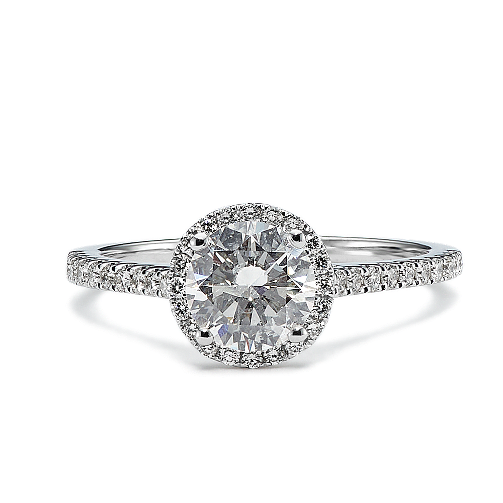 1 ct. Round Center Diamond, Halo Engagement Ring