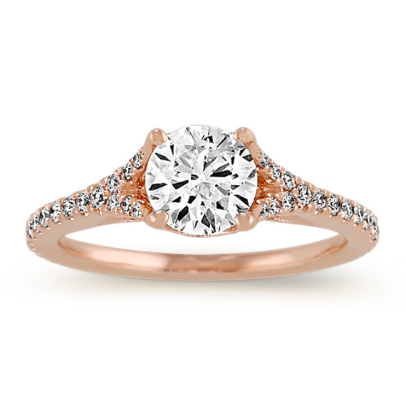 1 ct. Round Center Diamond, Vintage Pave-Set Engagement Ring