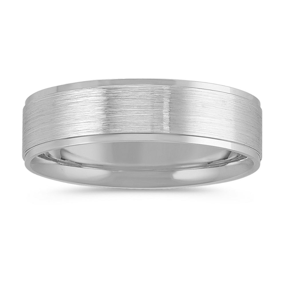 Satin 14K White Gold Band (6mm)