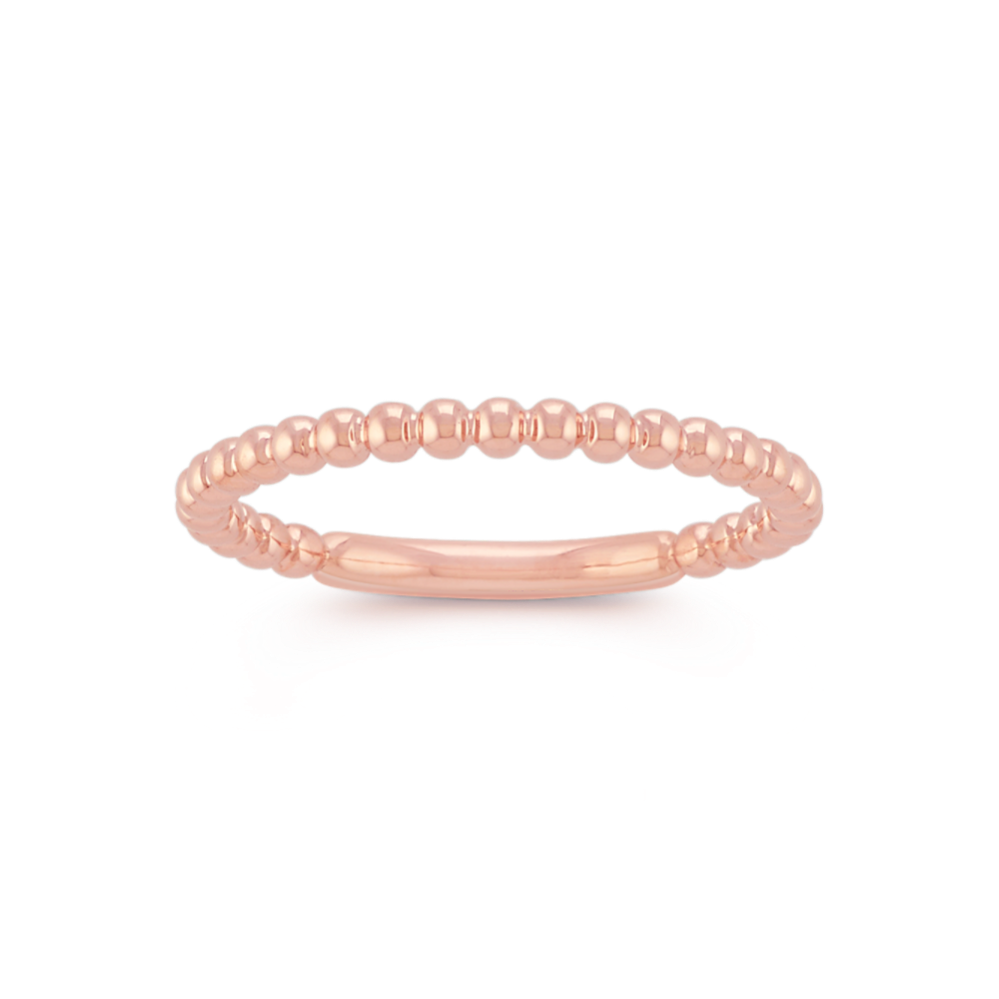 Sol Beaded Stackable Ring in 14K Rose Gold