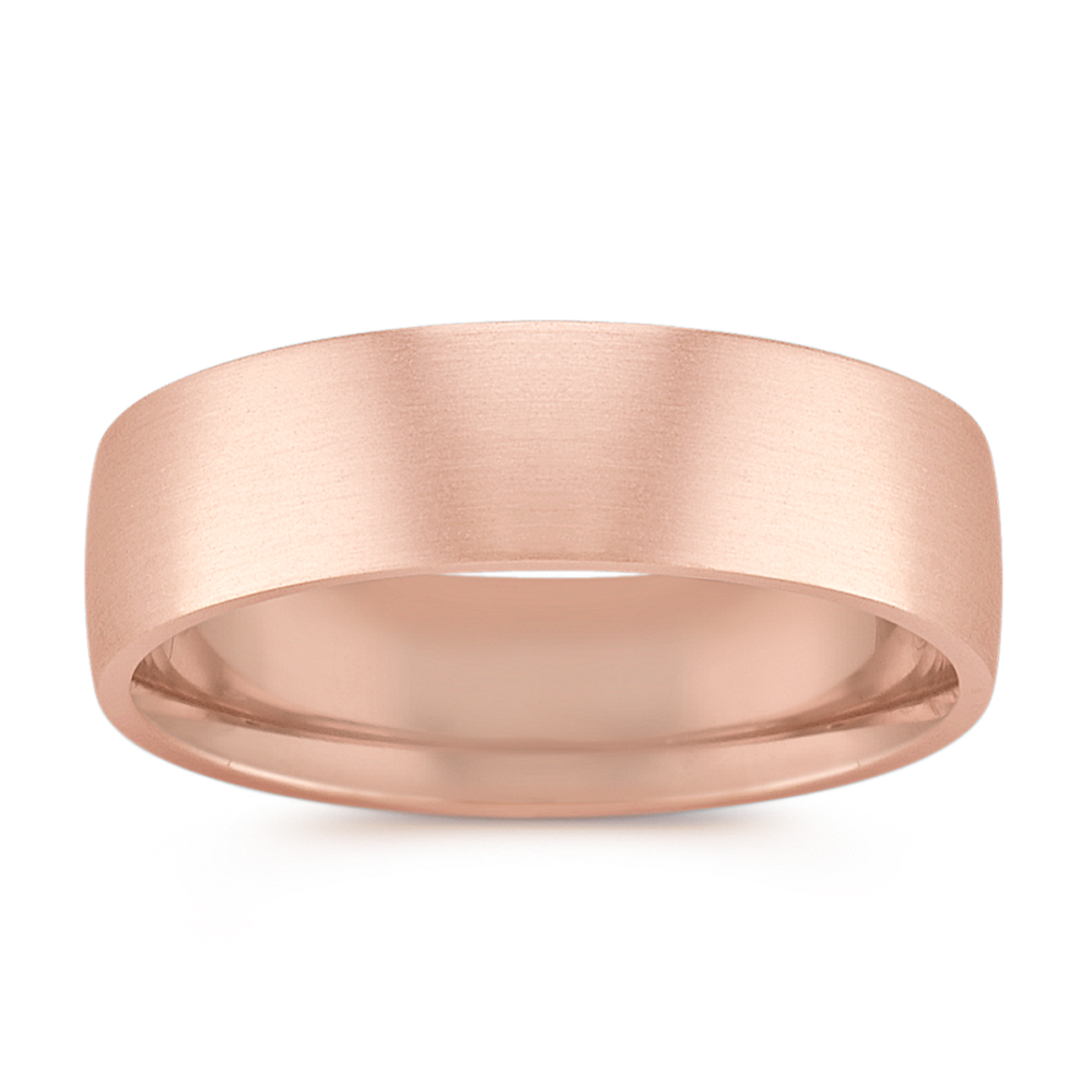 Comfort Fit Satin 14K Gold Band (6.5mm)