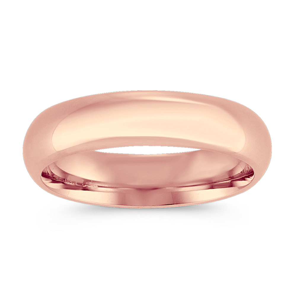 14k Rose Gold Comfort Fit Wedding Band (5mm)